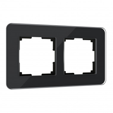 Рамка из стекла на 2 поста Elite черный W0022448 &mdash; Multielectrika