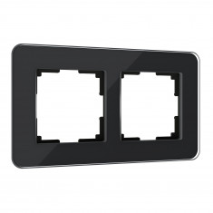 Рамка из стекла на 2 поста Elite черный W0022448 &mdash; Multielectrika