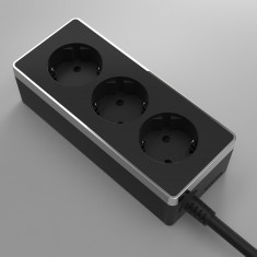 Удлинитель Gallant 3-х местный 3 м черный/хром W6523635 &mdash; Multielectrika