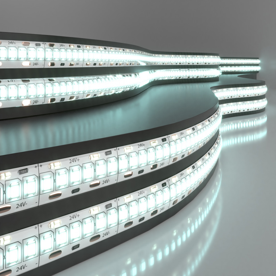 Светодиодная лента 24 В 16 Вт/м 240 Led/м 2835 IP65, холодный белый 6500 K, 5 м Лента светодиодная 24V 16W 240Led 2835 IP65 холодный белый, 5м фото 1 — Multielectrika