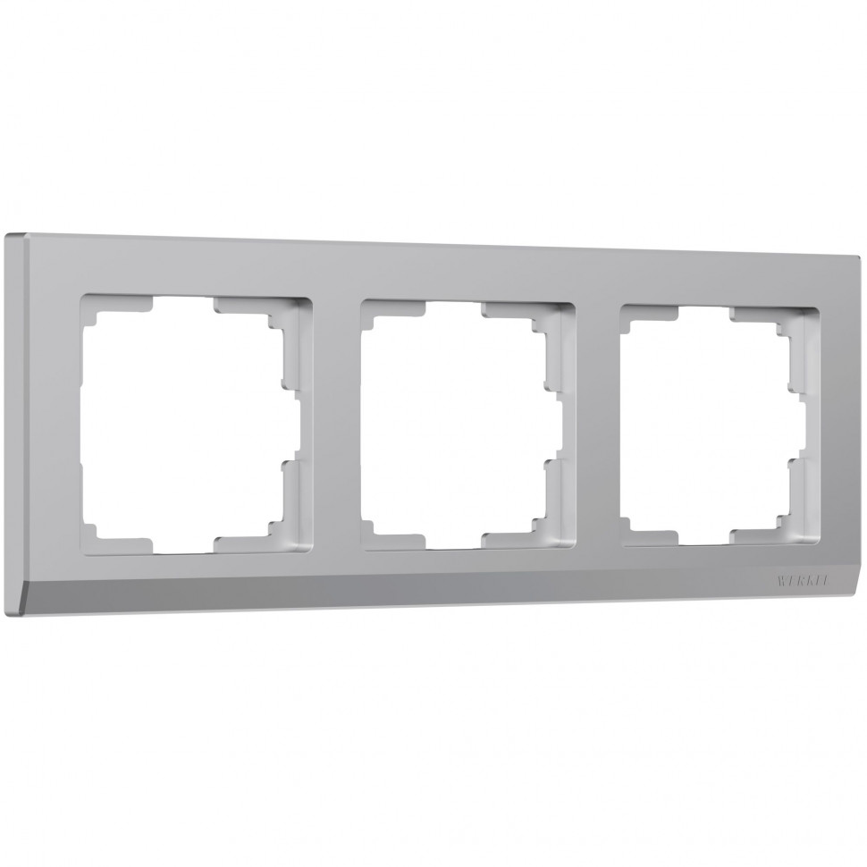 Рамка из поликарбоната на 3 поста Stark серебряный W0031806 фото 1 — Multielectrika