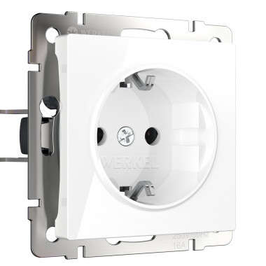 Розетка с заземлением (белая) W1171001 — Multielectrika