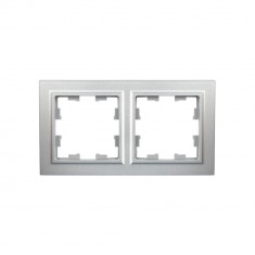 Рамка на 2 поста IEK Brite РУ-2-БрА алюминий &mdash; Multielectrika