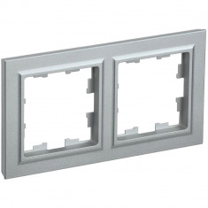 Рамка на 2 поста IEK Brite РУ-2-БрА алюминий &mdash; Multielectrika