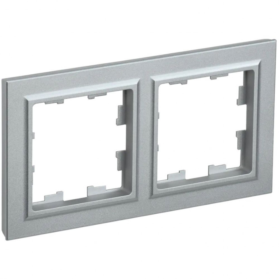 Рамка на 2 поста IEK Brite РУ-2-БрА алюминий фото 1 — Multielectrika