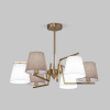Умная потолочная люстра с тканевыми абажурами 60149/6 латунь фото 1 &mdash; Multielectrika