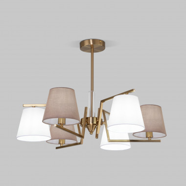 Умная потолочная люстра с тканевыми абажурами 60149/6 латунь — Multielectrika