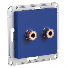 Аудиорозетка двойная Systeme Electric AtlasDesign, аквамарин &mdash; Multielectrika