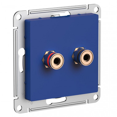 Аудиорозетка двойная Systeme Electric AtlasDesign, аквамарин — Multielectrika