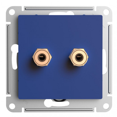 Аудиорозетка двойная Systeme Electric AtlasDesign, аквамарин — Multielectrika