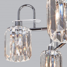 Умная потолочная люстра с хрусталем в стиле лофт 70090/5 графит &mdash; Multielectrika