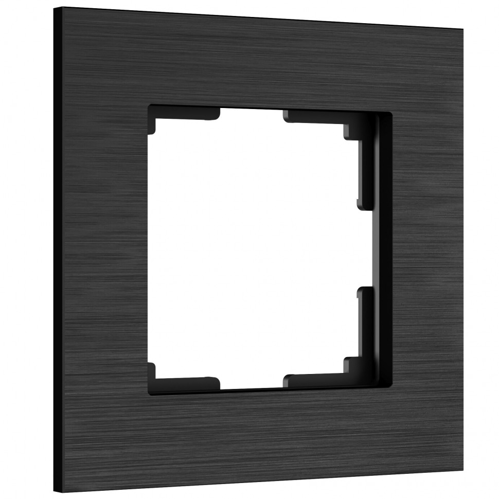 Рамка из металла на 1 пост АluMax черный алюминий W0013508 фото 1 &mdash; Multielectrika