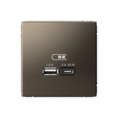Розетка USB A+C Systeme Electric ArtGallery 45W, Fast Charge (QC.PD), мокко — Multielectrika