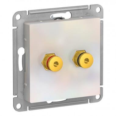 Аудиорозетка Schneider Electric Atlas Design двухместная, жемчуг — Multielectrika