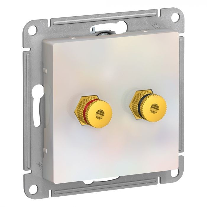 Аудиорозетка Schneider Electric Atlas Design двухместная, жемчуг фото 1 — Multielectrika