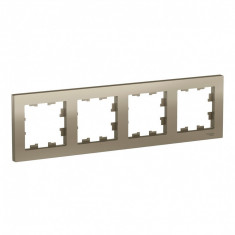 Рамка Schneider Electric Atlas Design на 4 поста, шампань &mdash; Multielectrika