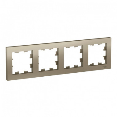Рамка Schneider Electric Atlas Design на 4 поста, шампань — Multielectrika