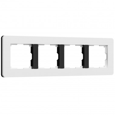 Рамка из поликарбоната на 4 поста Split белый/черный, soft-touch W0043068 — Multielectrika