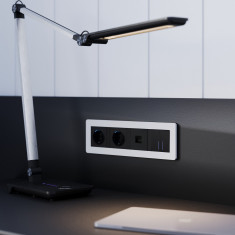 Рамка из поликарбоната на 4 поста Split белый/черный, soft-touch W0043068 &mdash; Multielectrika