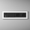 Рамка из поликарбоната на 4 поста Split белый/черный, soft-touch W0043068 фото 6 &mdash; Multielectrika