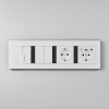 Рамка из поликарбоната на 4 поста Split белый/черный, soft-touch W0043068 фото 8 &mdash; Multielectrika