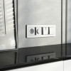 Рамка из поликарбоната на 4 поста Split белый/черный, soft-touch W0043068 фото 4 &mdash; Multielectrika