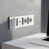 Рамка из поликарбоната на 4 поста Split белый/черный, soft-touch W0043068 фото 5 &mdash; Multielectrika