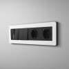 Рамка из поликарбоната на 4 поста Split белый/черный, soft-touch W0043068 фото 7 &mdash; Multielectrika