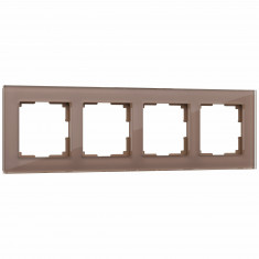 Рамка из стекла на 4 поста Favorit латте W0041142 &mdash; Multielectrika