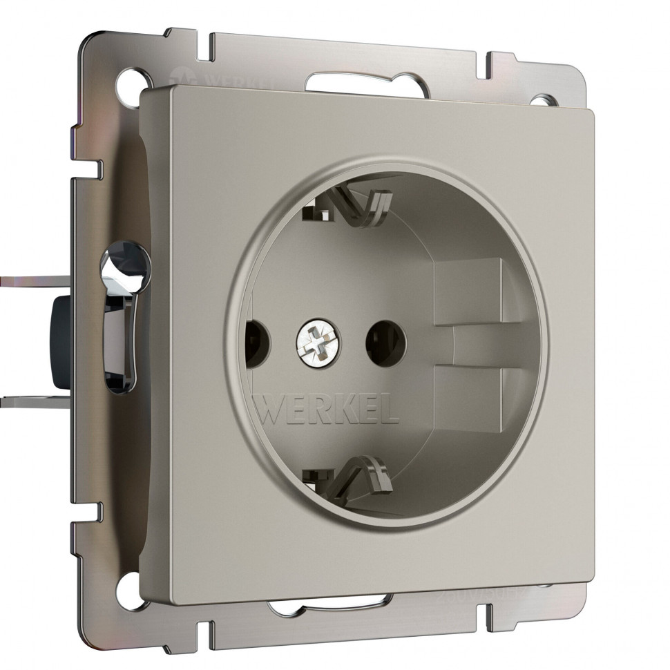 Розетка с заземлением и шторками (дымчатый) W1271104 фото 1 — Multielectrika