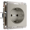 Розетка с заземлением и шторками (дымчатый) W1271104 фото 1 &mdash; Multielectrika