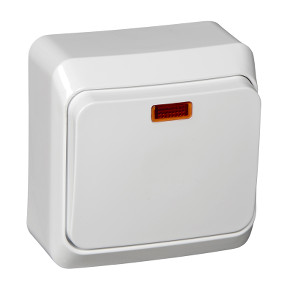 Выключатель одноклавишный с подсветкой 10АХ белый Schneider Electric Этюд BA10-005B — Multielectrika