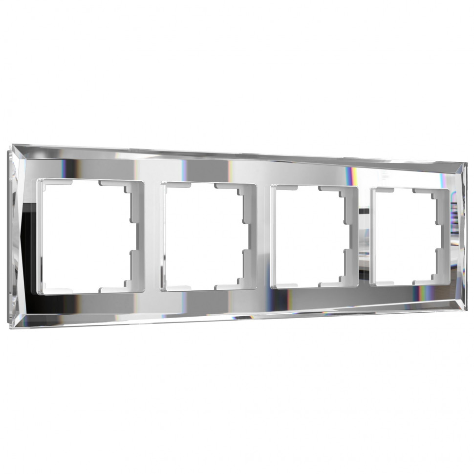 Рамка из стекла на 4 поста Diamant зеркальный W0041220 фото 1 &mdash; Multielectrika