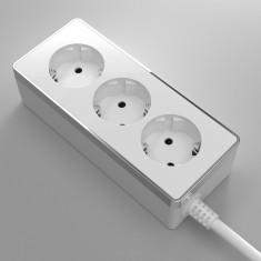 Удлинитель Gallant 3-х местный 3 м белый/хром W6523601 &mdash; Multielectrika