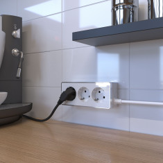 Удлинитель Gallant 3-х местный 3 м белый/хром W6523601 &mdash; Multielectrika