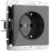 Розетка с заземлением и шторками (графит акрил) W1171144 фото 1 &mdash; Multielectrika