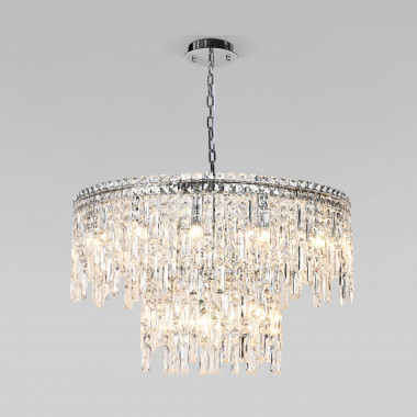 Умная подвесная люстра с прозрачным хрусталем 60160 хром — Multielectrika