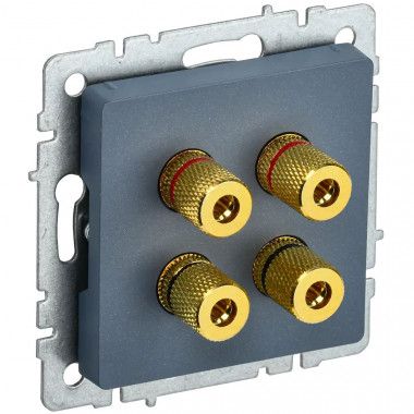 Аудиорозетка 4-местная IEK Brite РА10-БрМ маренго — Multielectrika