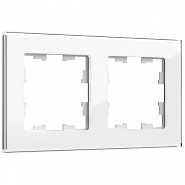 Рамка на 2 поста IEK Brite РУ-2-2-БрБ стекло белый — Multielectrika