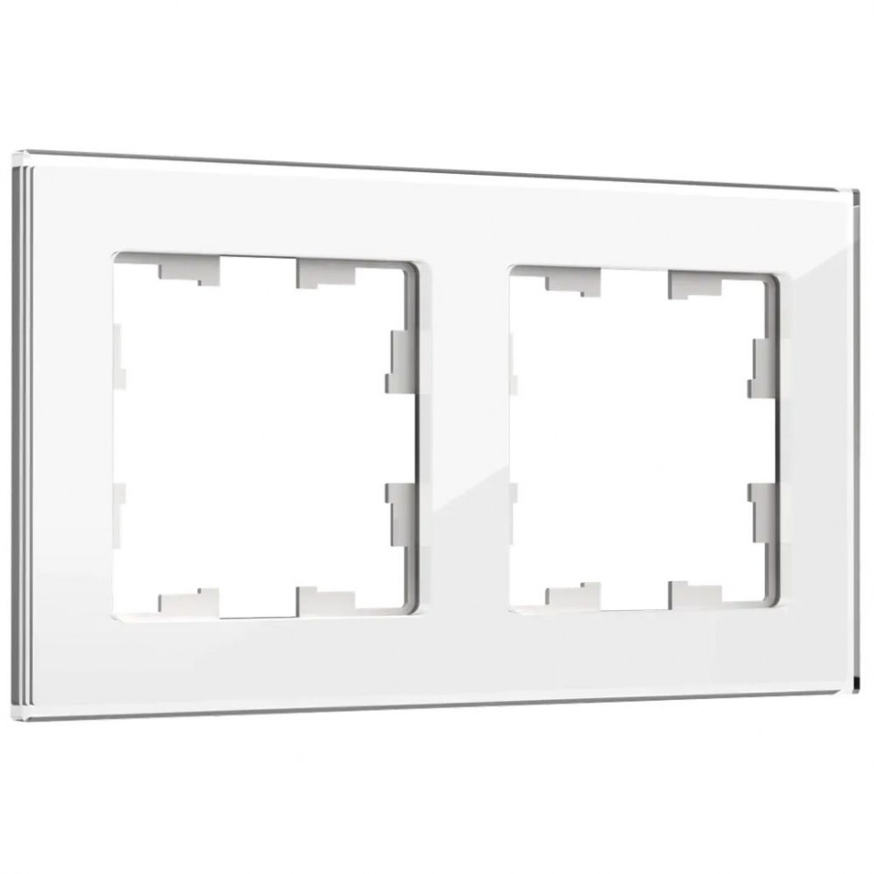 Рамка на 2 поста IEK Brite РУ-2-2-БрБ стекло белый фото 1 — Multielectrika