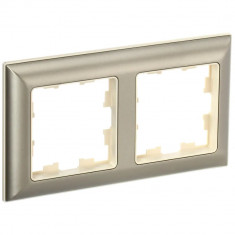 Рамка на 2 поста IEK Brite РУ-2-Бр бежевый/шампань &mdash; Multielectrika