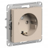 Розетка силовая Systeme Electric AtlasDesign со шторками, 16А, песочный
