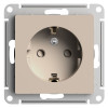Розетка силовая Systeme Electric AtlasDesign со шторками, 16А, песочный фото 2 — Multielectrika
