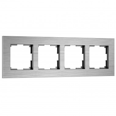 Рамка из металла на 4 поста АluMax алюминий W0043506 &mdash; Multielectrika