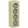 Розетка 4-ая Systeme Electric Blanca со шторками, бежевая 16А