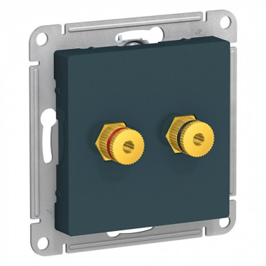 Аудиорозетка Schneider Electric Atlas Design двухместная, изумруд — Multielectrika