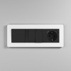 Рамка из поликарбоната на 3 поста Split белый/черный, soft-touch W0033068 фото 6 &mdash; Multielectrika