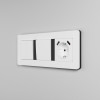 Рамка из поликарбоната на 3 поста Split белый/черный, soft-touch W0033068 фото 8 &mdash; Multielectrika