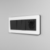 Рамка из поликарбоната на 3 поста Split белый/черный, soft-touch W0033068 фото 5 &mdash; Multielectrika