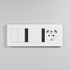 Рамка из поликарбоната на 3 поста Split белый/черный, soft-touch W0033068 фото 7 &mdash; Multielectrika